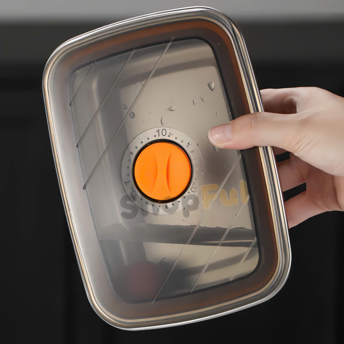 ⭐ Recipiente Grande Para Alimentos Al Vacío De Acero Inoxidable Antibacteriano De 1500ml (19x14x8cm)