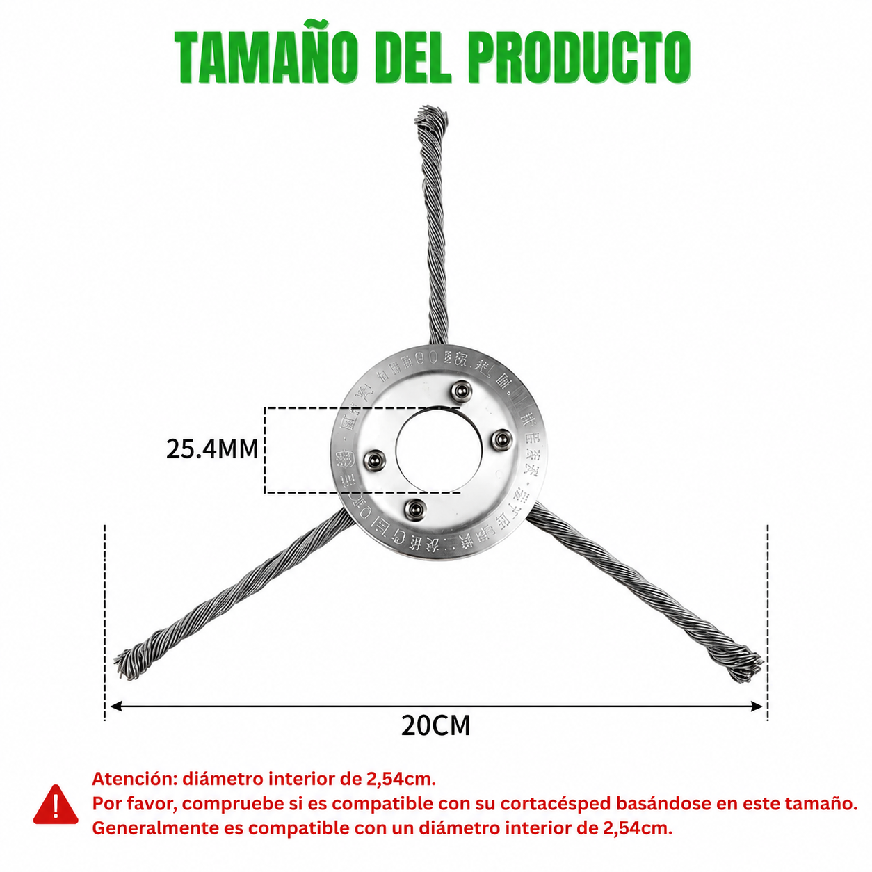 El Cabezal Del Cortacésped Tiene 3 Ramas Tejidas Con Alambre De Acero Resistente