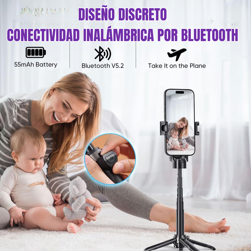 Pocketflex Mini Tripod 2025 📷 Trípode y Palo Selfie 3 en 1 con Control Remoto Bluetooth Captura Momentos Inolvidables