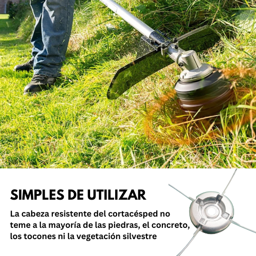 (10 Cables De Acero GRATIS 🎁) Cabezal De Desbrozadora Universal Con 4 Cables De Acero - Acople Metálico Para Desbrozadoras Y Cortacéspedes