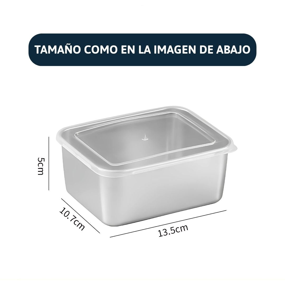 Bandeja Mini de Acero Inoxidable Estilo Japonés (13x10x5 cm)