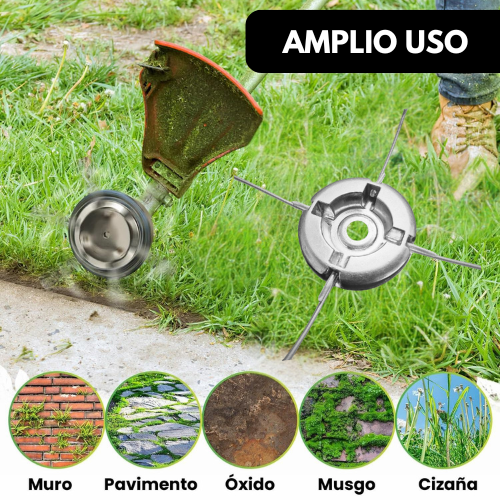 (10 Cables De Acero GRATIS 🎁) Cabezal De Desbrozadora Universal Con 4 Cables De Acero - Acople Metálico Para Desbrozadoras Y Cortacéspedes