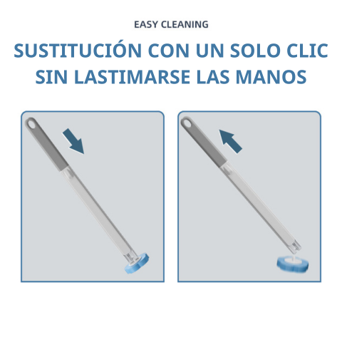 Escobillero Desechable Con Juego De Cabezales De Recambio, Artefacto De Limpieza Para Inodoros De Cuclillas De Pared