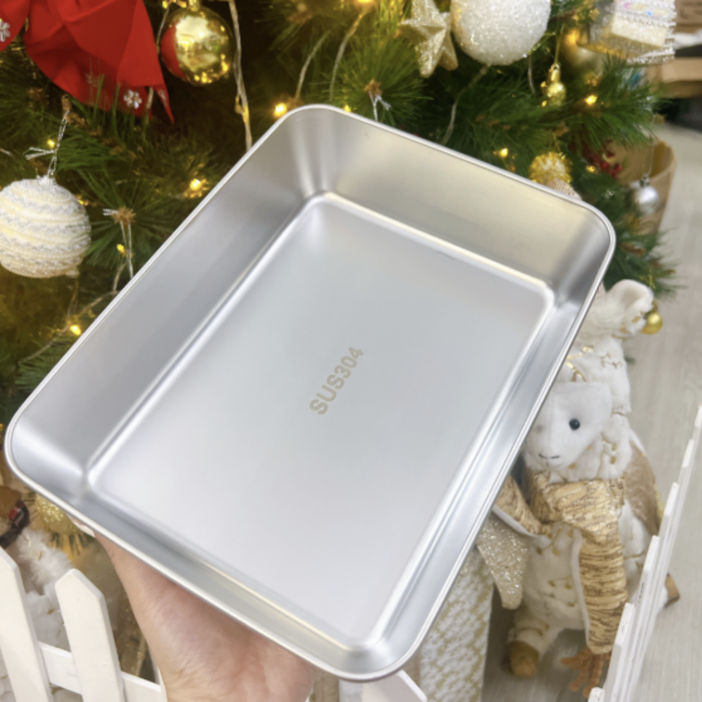 BANDEJA DE ACERO INOXIDABLE 304 PREMIUM - Mantiene los alimentos frescos hasta 5× más tiempo