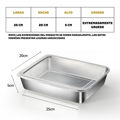 Recipiente Multiusos De Acero Inoxidable 304 Con Tapa De Silicona: Ultraligero, Seguro y Conserva-Nutrientes