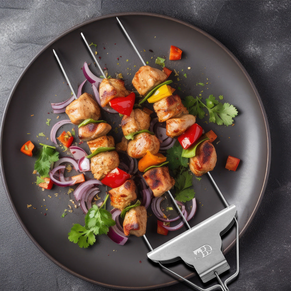 Brochetas BBQ De 3 Vías Con Deslizador