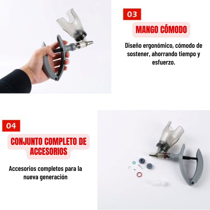 Jeringa automática de 5 ml – Volumen ajustable con facilidad, aplicación precisa, ahorro de tiempo y mayor productividad en la cría de animales