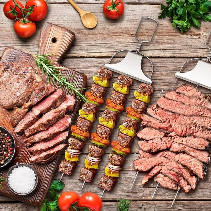 Brochetas BBQ De 3 Vías Con Deslizador