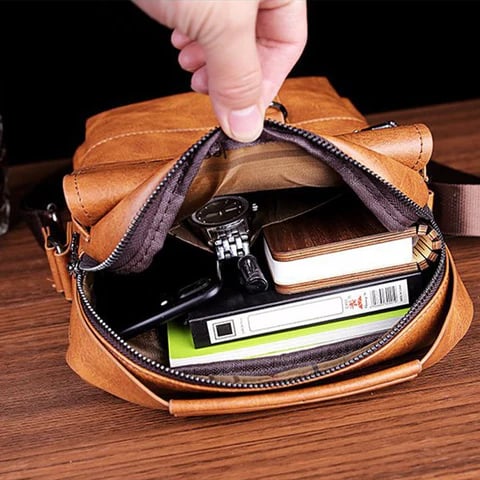 Yues-Weixier™ Bolso de hombro de cuero vintage para hombre