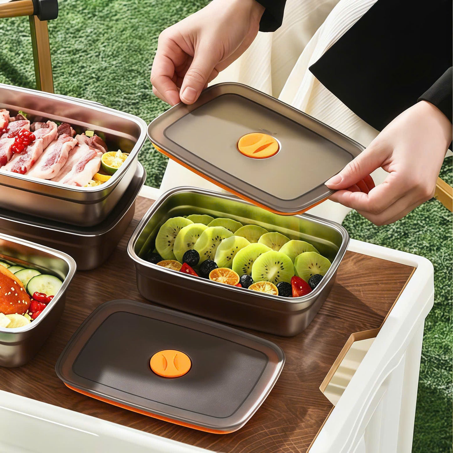 ✨ Bandeja de acero inoxidable 316 – Una solución segura y práctica para conservar los alimentos (19x14x6cm)