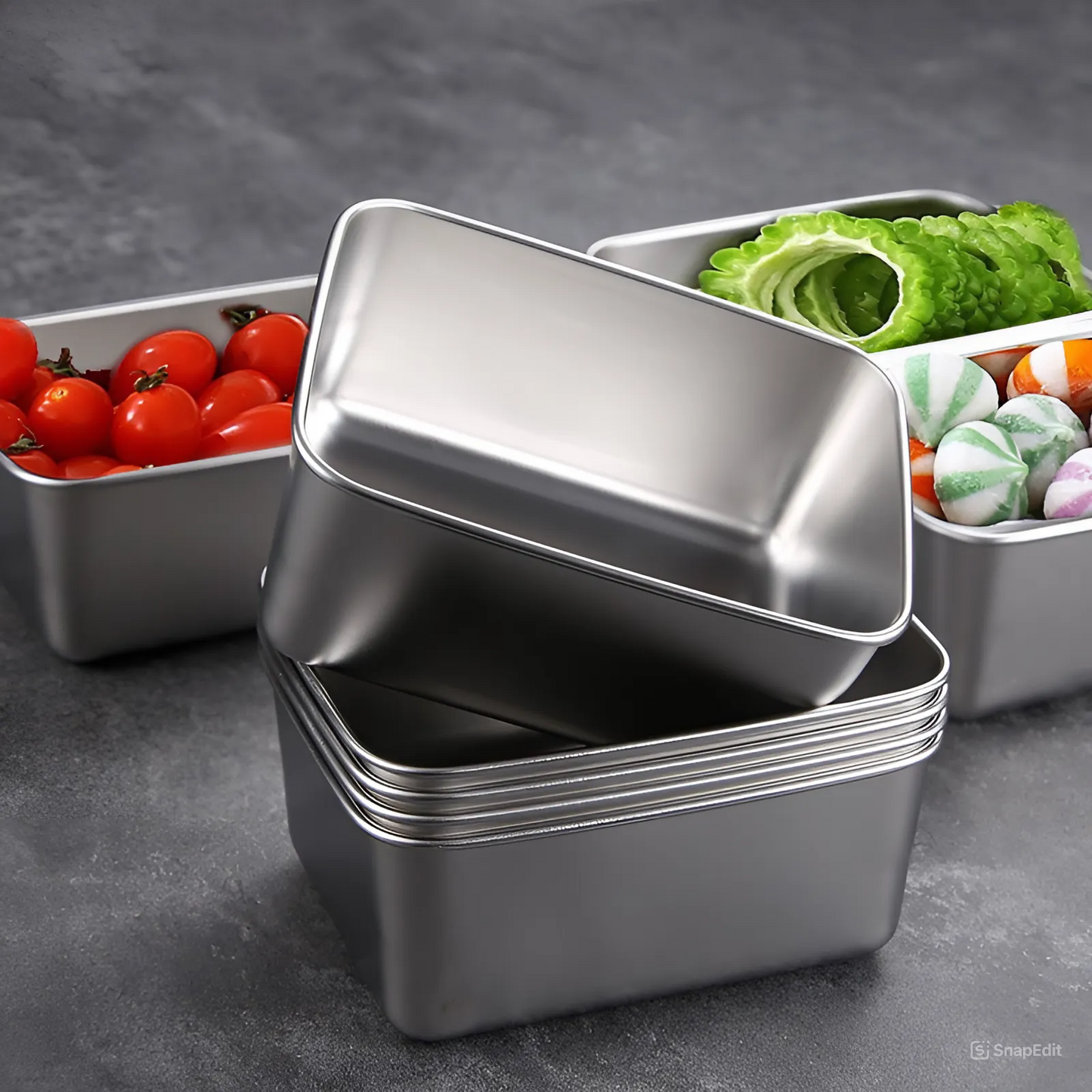 Caja de acero inoxidable 304 para alimentos – Compacta, hermética y duradera (13×10×5 cm)