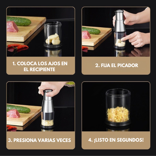 KitchenHelp™ Picadora de acero para ajo, cebolla, jengibre, guindilla y fruta