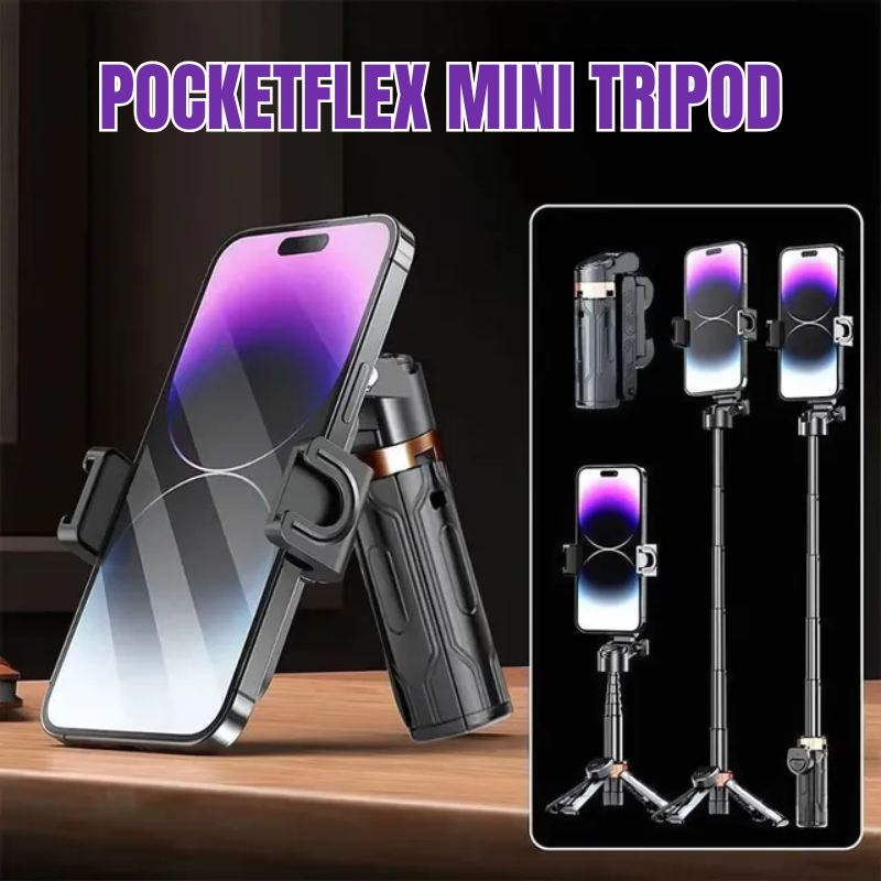 Pocketflex Mini Tripod 2025 📷 Trípode y Palo Selfie 3 en 1 con Control Remoto Bluetooth Captura Momentos Inolvidables
