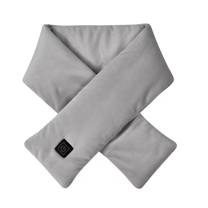 Bufanda Calefactable USB Para Hombres Y Mujeres, Con 3 Niveles De Regulación De Temperatura - Incluye Batería Externa (Color Gris)