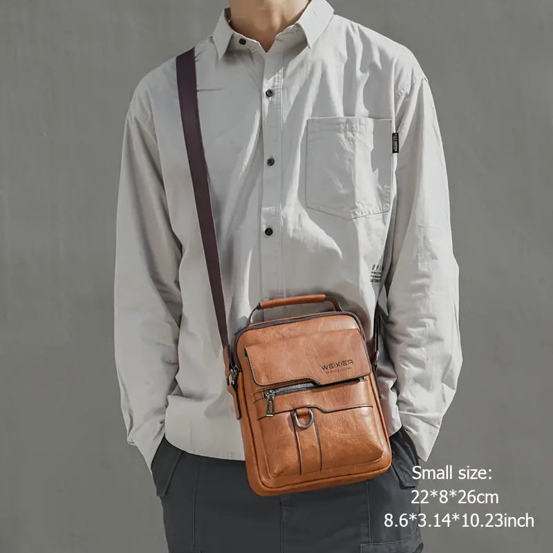 Yues-Weixier™ Bolso de hombro de cuero vintage para hombre
