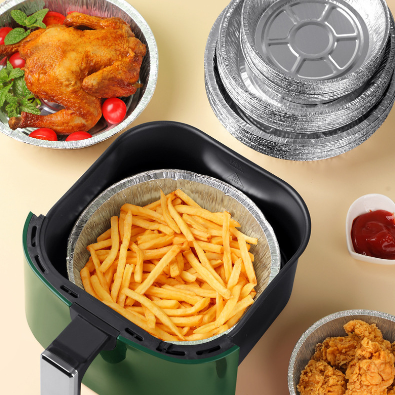 20pcs Bandeja de Aluminio para Freidora de Aire, Antiaceite y Suciedad