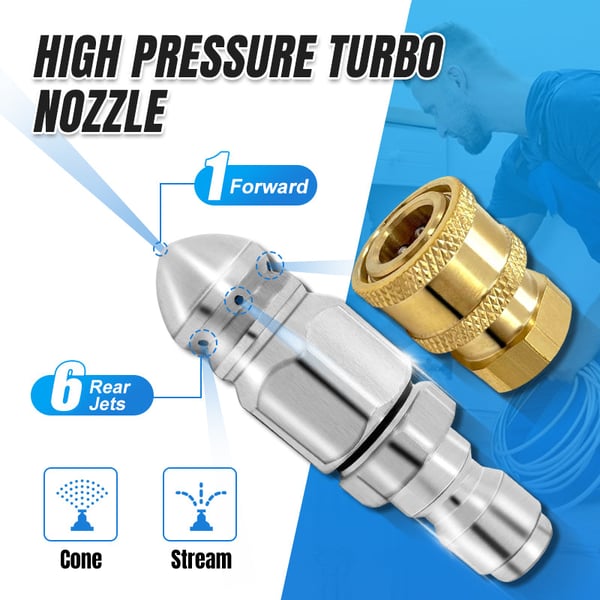 Boquilla turbo de alta presión para trabajos pesados