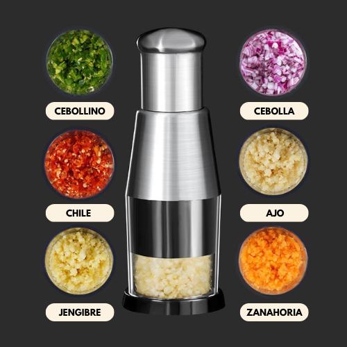 KitchenHelp™ Picadora de acero para ajo, cebolla, jengibre, guindilla y fruta