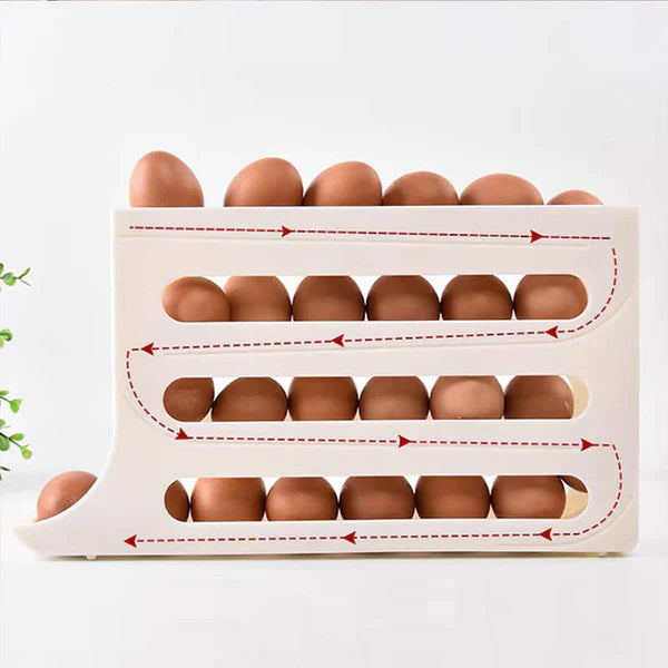 La bandeja para huevos de plástico enrollable automática de 4 niveles que ahorra espacio