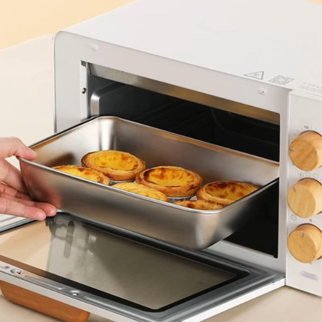Cajas para la conservación de alimentos, bandeja rectangular de acero inoxidable SUS304 (25x20x5cm)