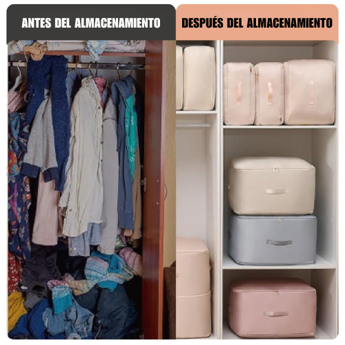 Bolsas Organizadoras de Compresión Automática para Edredones, Ropa, Mantas, Impermeables y a Prueba de Humedad (54x42x30cm)