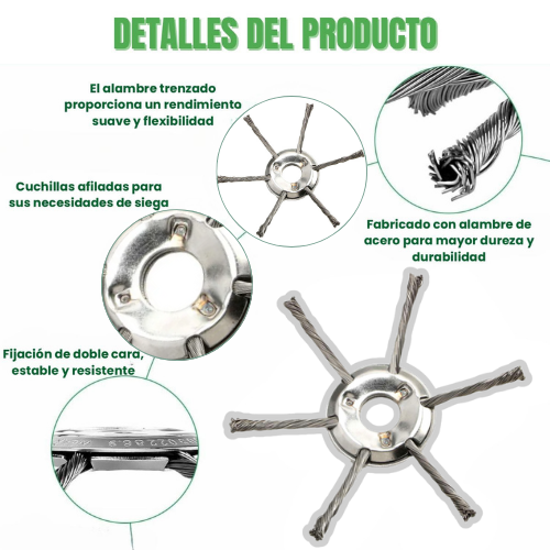 El Cabezal Del Cortacésped Tiene 6 Ramas Tejidas Con Alambre De Acero Resistente
