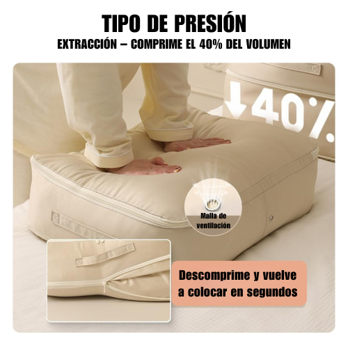 Bolsas Organizadoras de Compresión Automática para Edredones, Ropa, Mantas, Impermeables y a Prueba de Humedad (54x42x30cm)