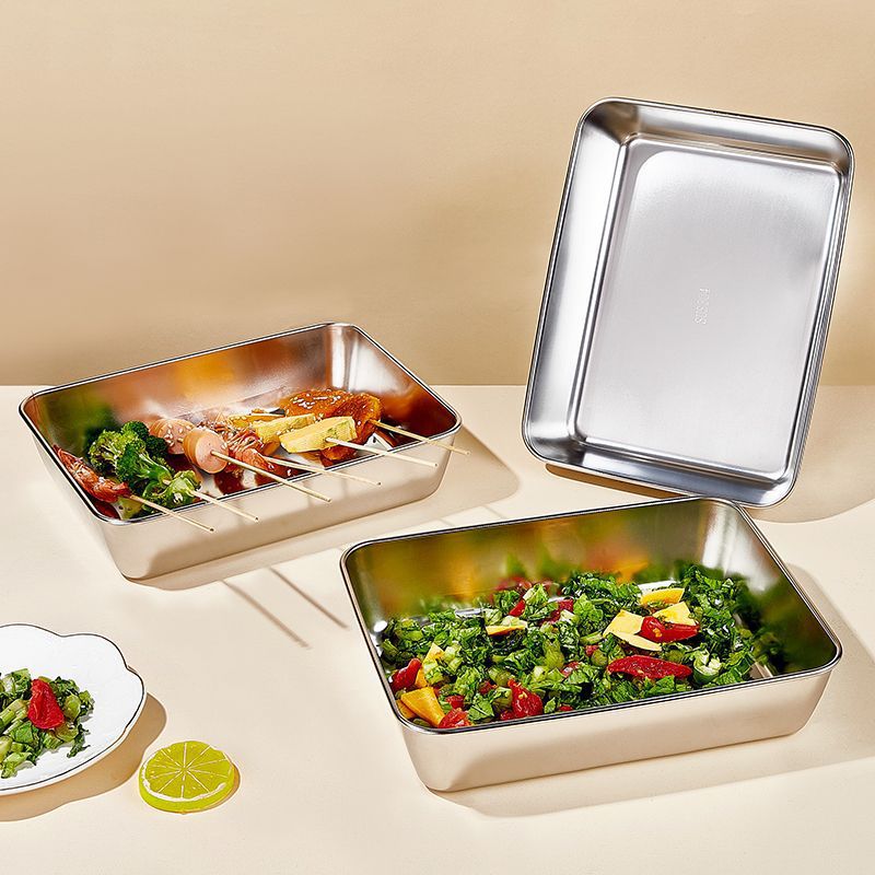 Juego de 3 cajas de acero inoxidable para alimentos 304