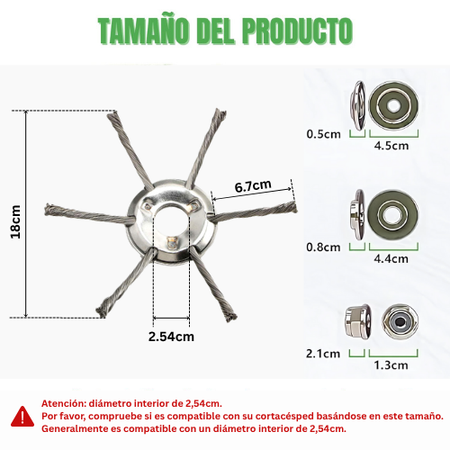 El Cabezal Del Cortacésped Tiene 6 Ramas Tejidas Con Alambre De Acero Resistente