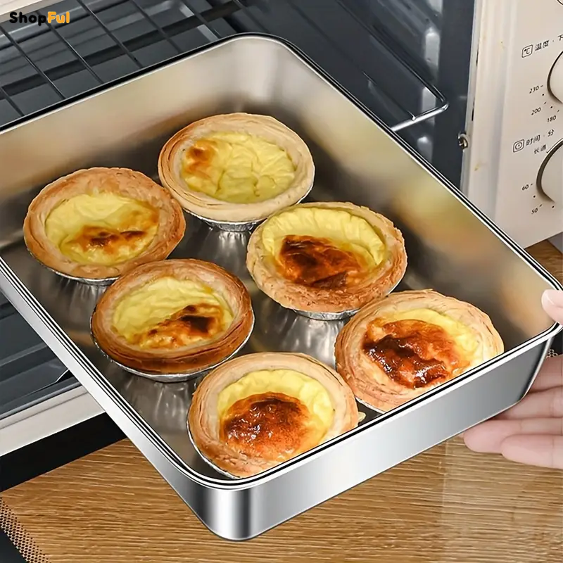 ⭐SUS304 Cajas de acero inoxidable para alimentos (25x20x6cm)