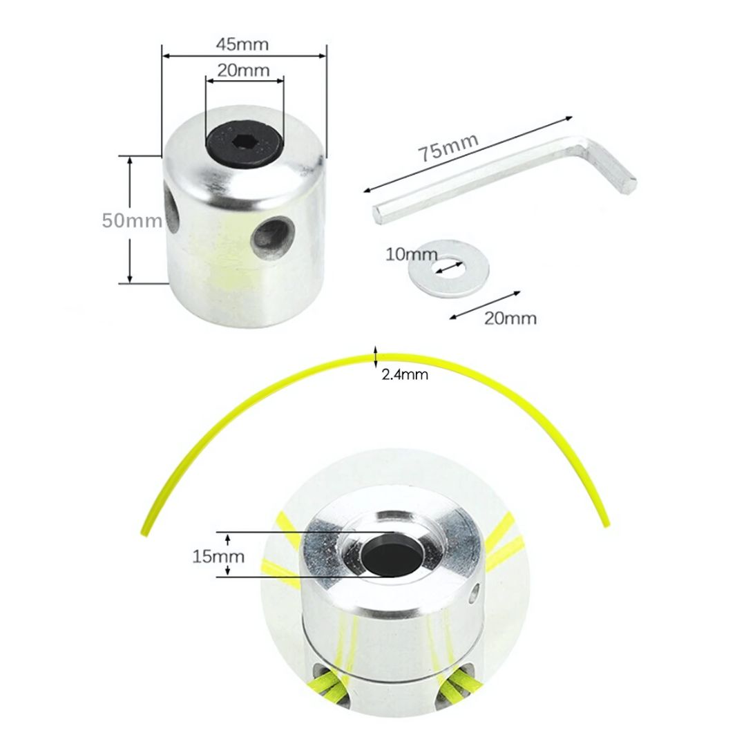 Cabezal de Corte de Césped de Aluminio Premium Compatible con Todo Tipo de Máquinas