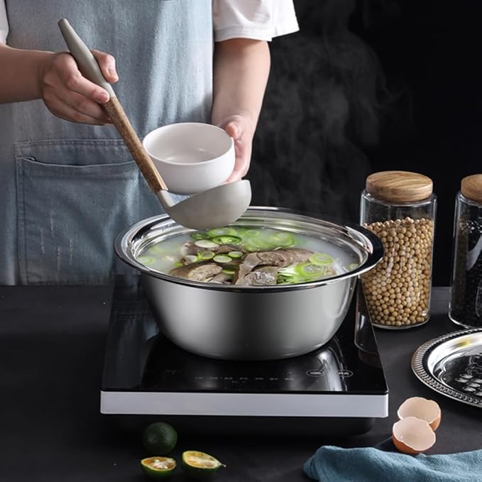 Conjunto 3 en 1 con Bacía de Acero Inoxidable, Escurridor y Cortador/Rallador de Verduras
