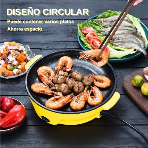 Sartén Eléctrica Para Freír Y Asar Para Uso Doméstico, Sartén Eléctrica Multifuncional, Parrilla Para Carne