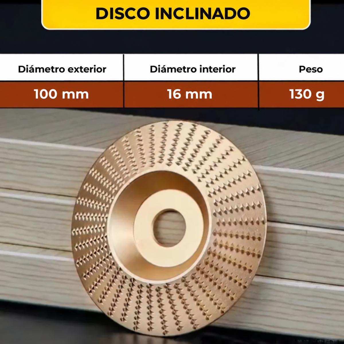 Juego de 3 discos de desbaste para madera ( Acero al carbono · Plano, cóncavo e inclinado )