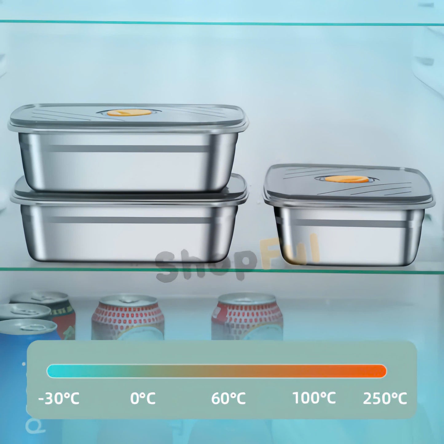 ⭐ Recipiente Grande Para Alimentos Al Vacío De Acero Inoxidable Antibacteriano De 1500ml (19x14x8cm)