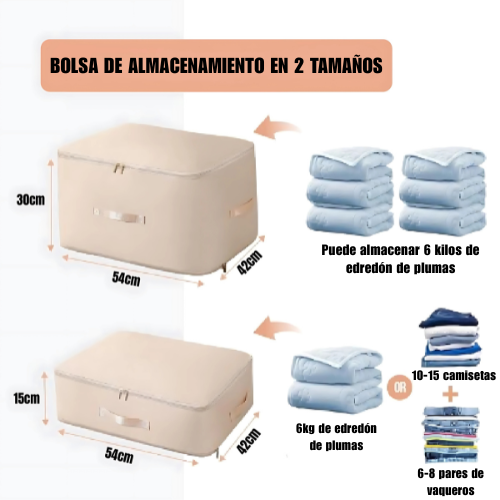 Bolsas Organizadoras de Compresión Automática para Edredones, Ropa, Mantas, Impermeables y a Prueba de Humedad (54x42x30cm)