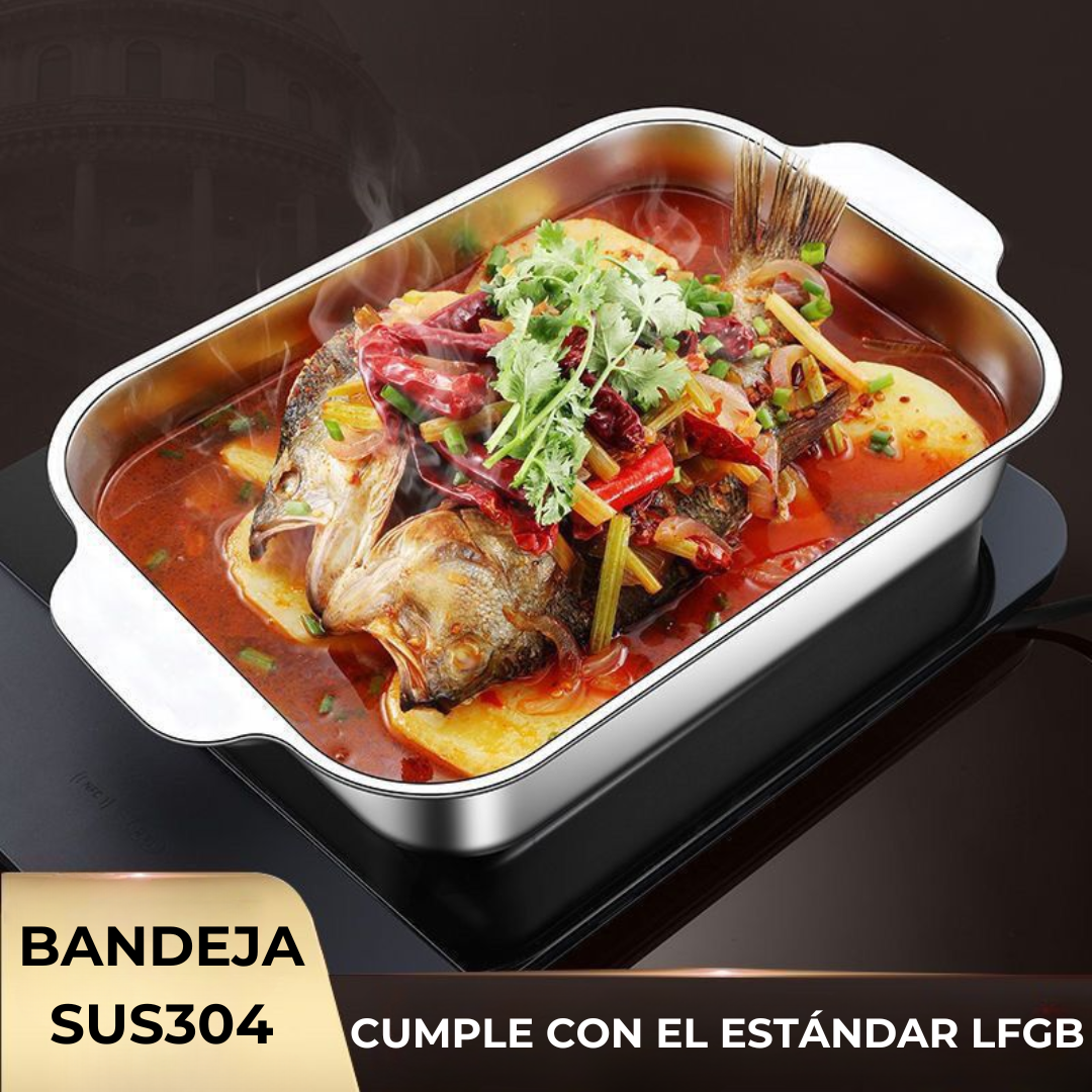 Bandeja De Cocina De Acero Inoxidable SUS304 – Ideal Para Ollas Calientes, Vapor, Horneado Y Almacenamiento