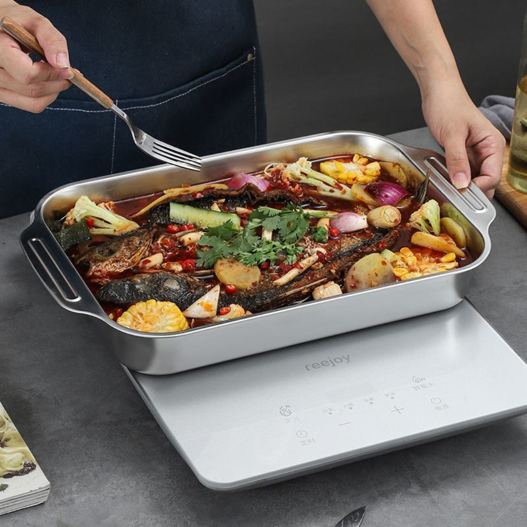 Bandeja De Cocina De Acero Inoxidable SUS304 – Ideal Para Ollas Calientes, Vapor, Horneado Y Almacenamiento