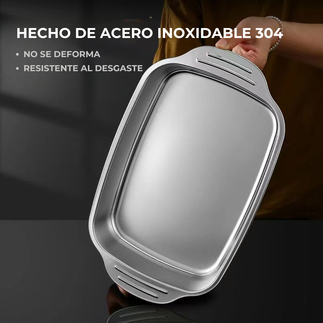 Bandeja De Cocina De Acero Inoxidable SUS304 – Ideal Para Ollas Calientes, Vapor, Horneado Y Almacenamiento