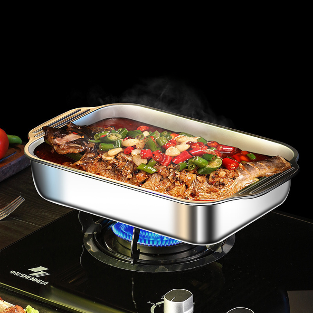 Bandeja De Cocina De Acero Inoxidable SUS304 – Ideal Para Ollas Calientes, Vapor, Horneado Y Almacenamiento