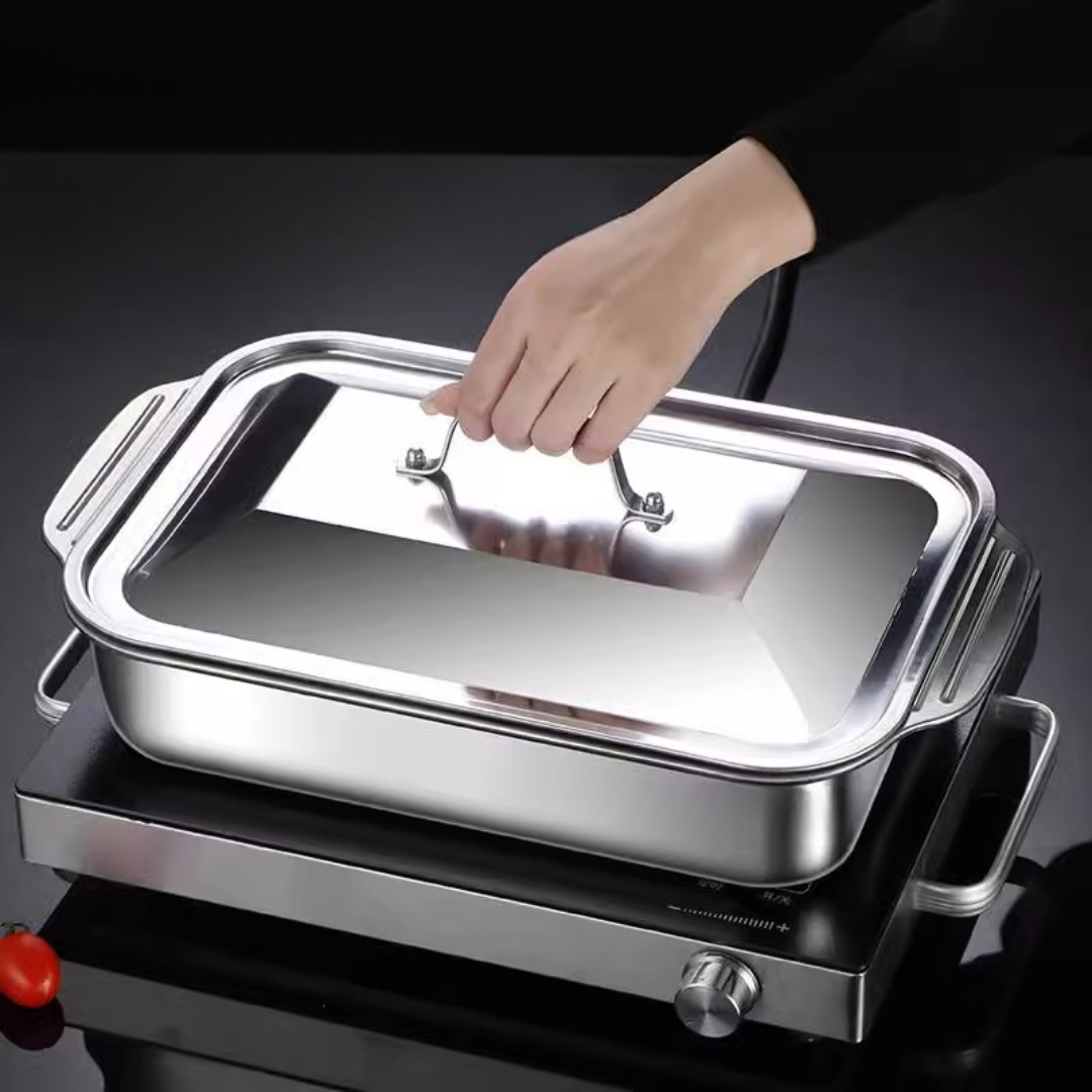 Bandeja De Cocina De Acero Inoxidable SUS304 – Ideal Para Ollas Calientes, Vapor, Horneado Y Almacenamiento