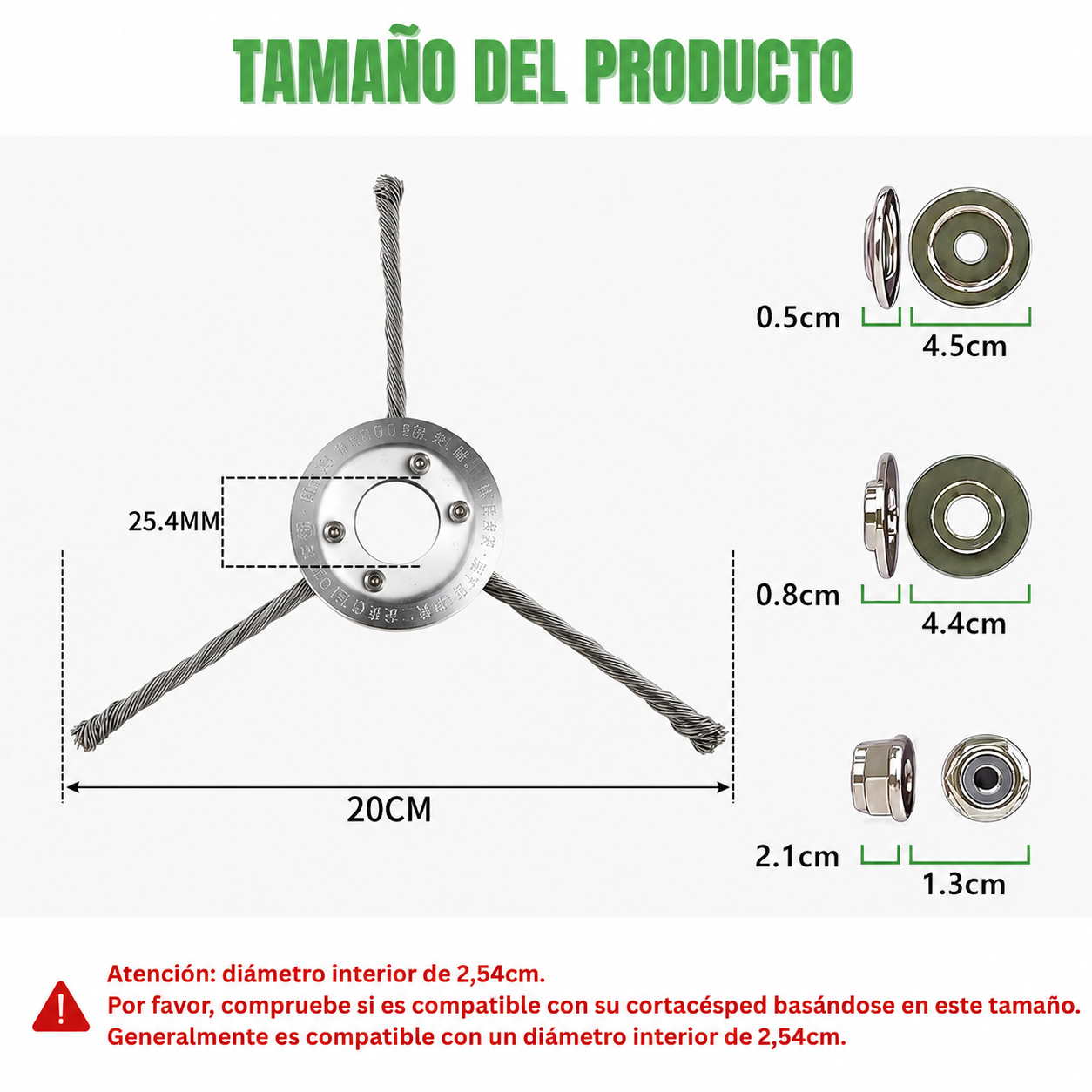 El Cabezal Del Cortacésped Tiene 3 Ramas Tejidas Con Alambre De Acero Resistente