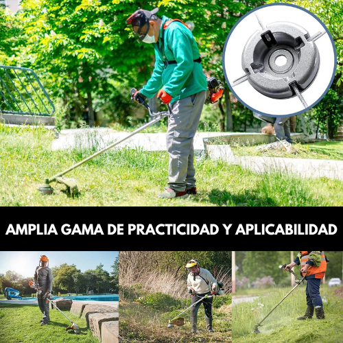 (10 Cables De Acero GRATIS 🎁) Cabezal De Desbrozadora Universal Con 4 Cables De Acero - Acople Metálico Para Desbrozadoras Y Cortacéspedes