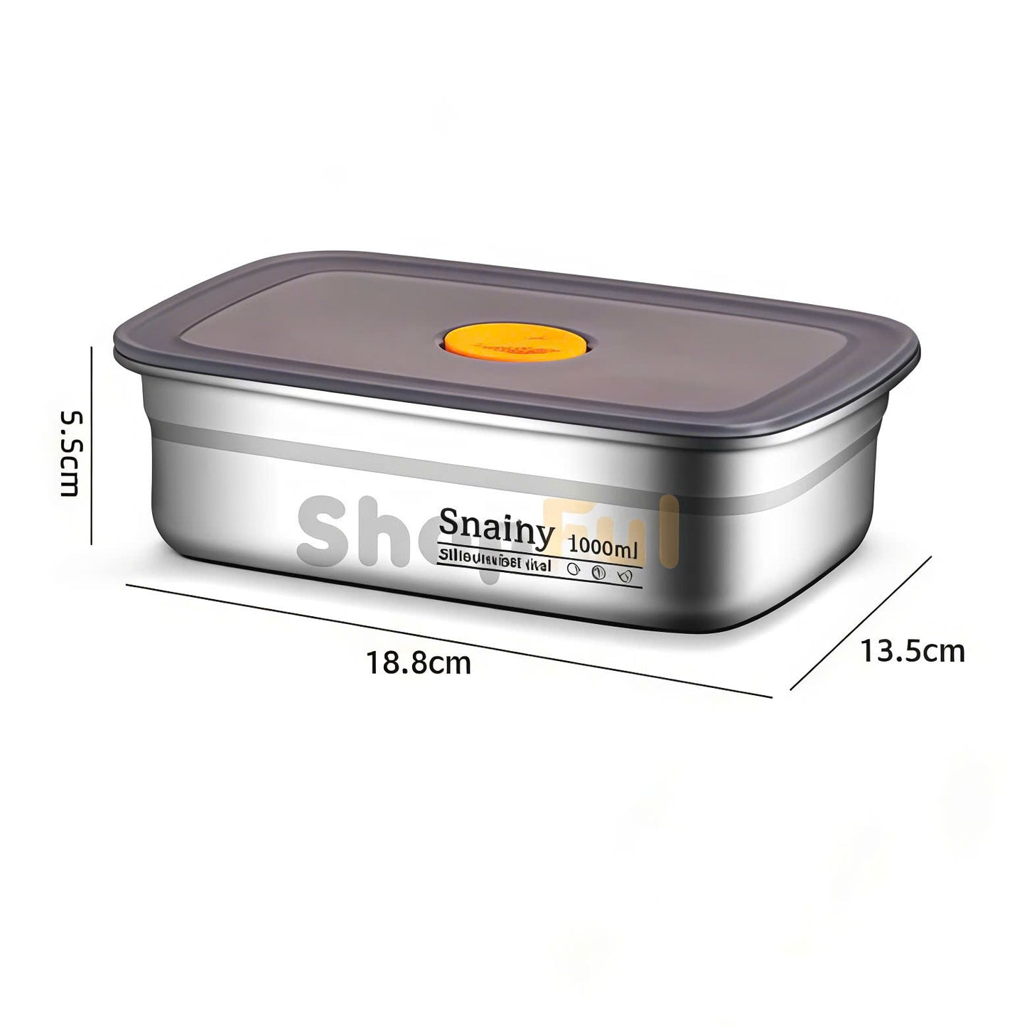 Recipiente de acero inoxidable 316 con capacidad de 1000 ml – Solución segura y práctica para el almacenamiento de alimentos (19 × 14 × 6cm)