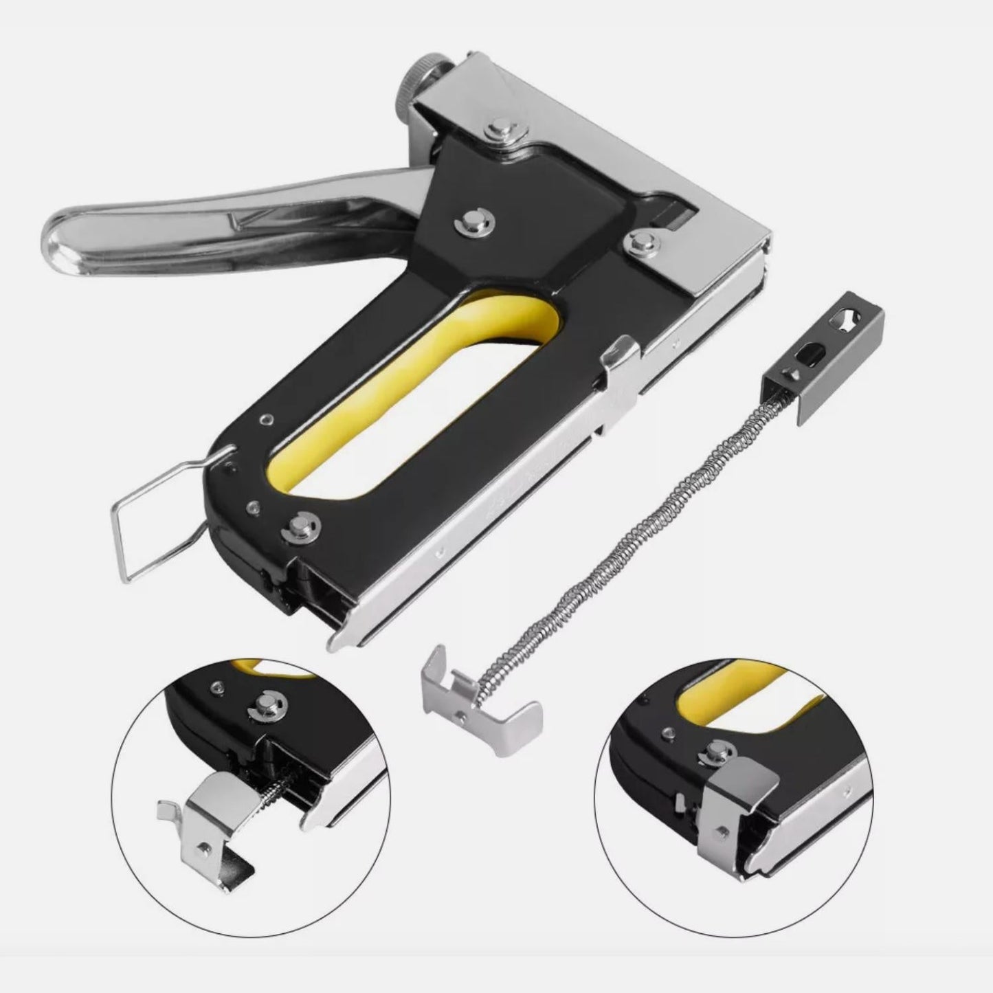 Grapadora industrial con extractor de clavos + 1000 clavos en forma de U