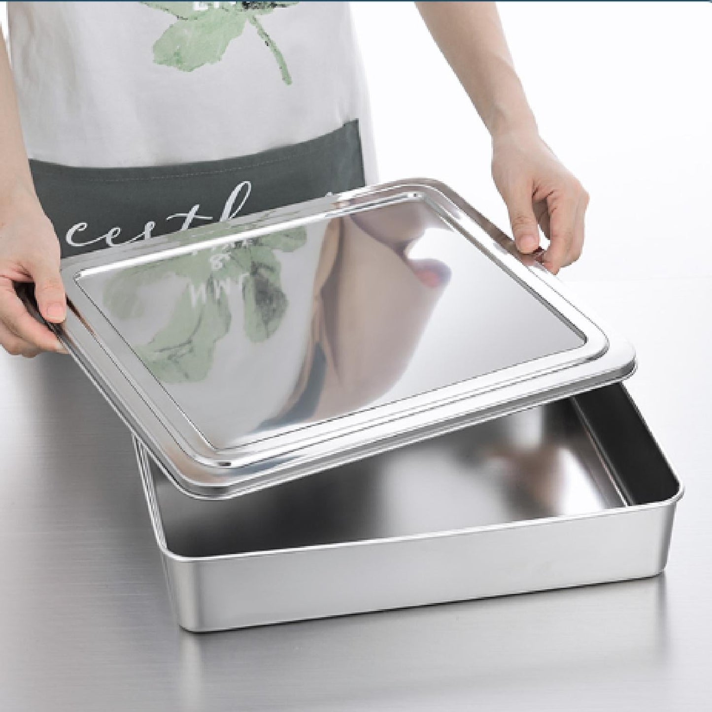 Cajas Para Tapa De Bandeja De Servicio De Acero Inoxidable (22x15x6 cm)