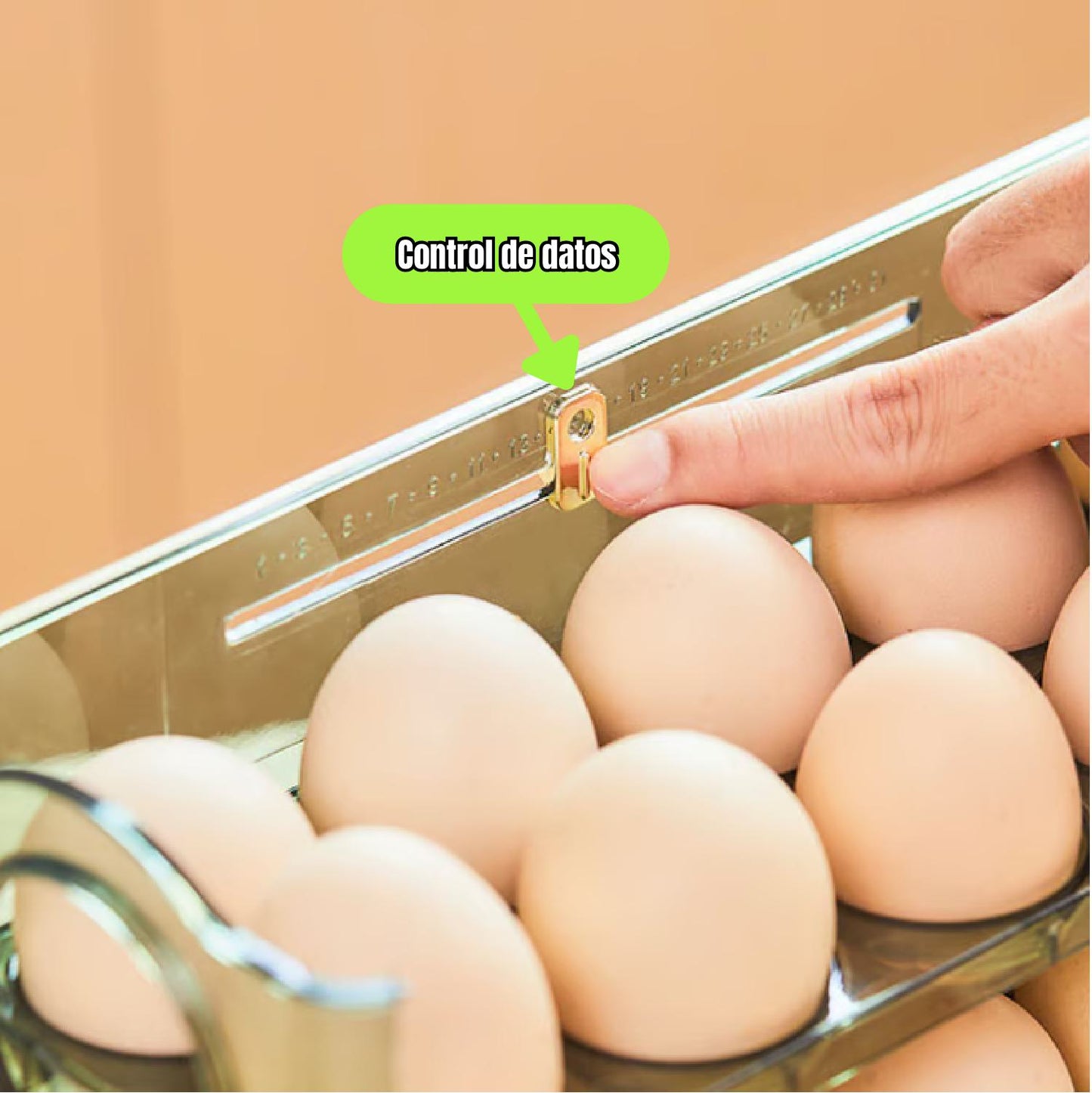 Bandeja para huevos de 3 capas de gran capacidad con inversión automática de 90 grados