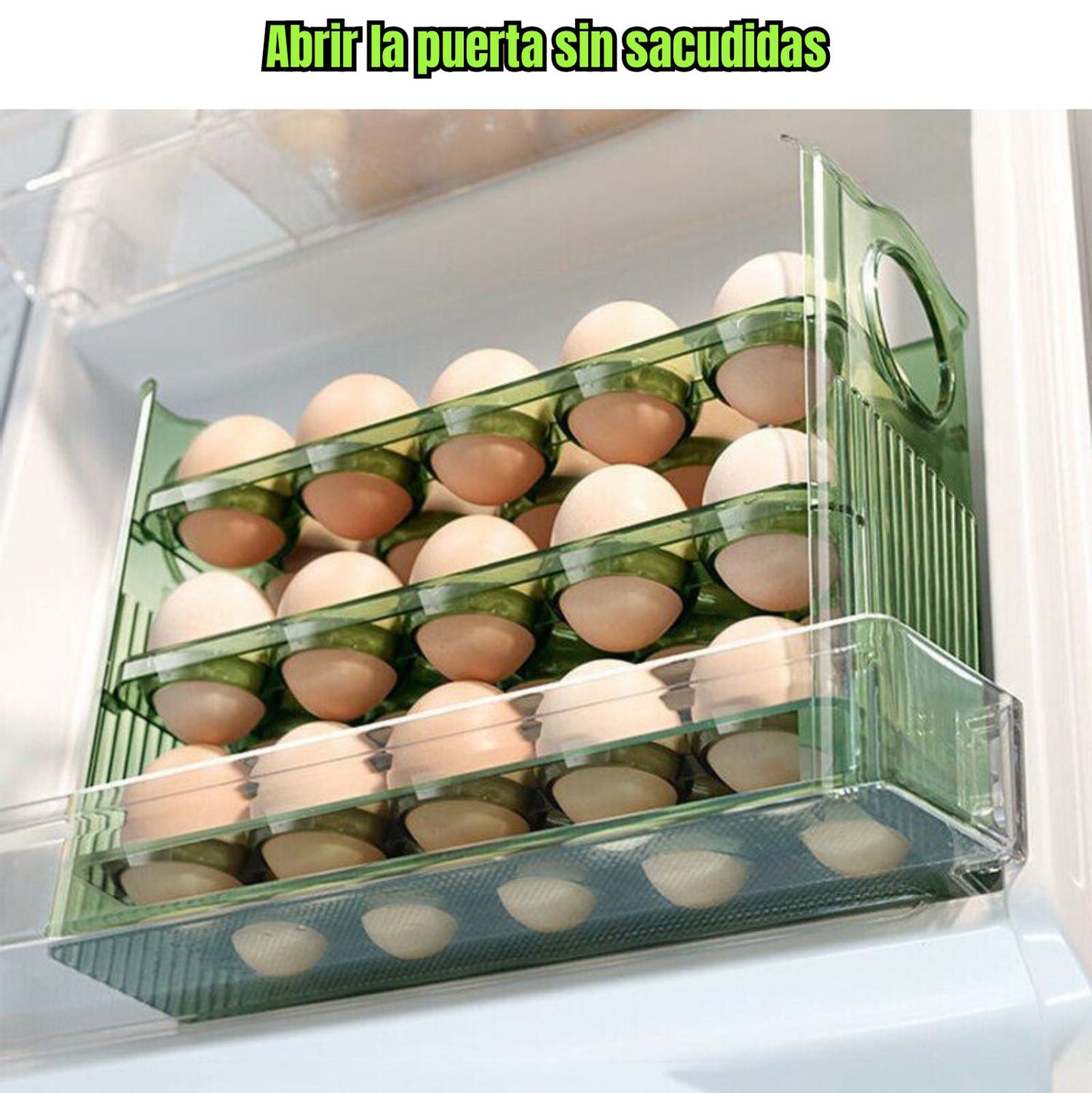 Bandeja para huevos de 3 capas de gran capacidad con inversión automática de 90 grados