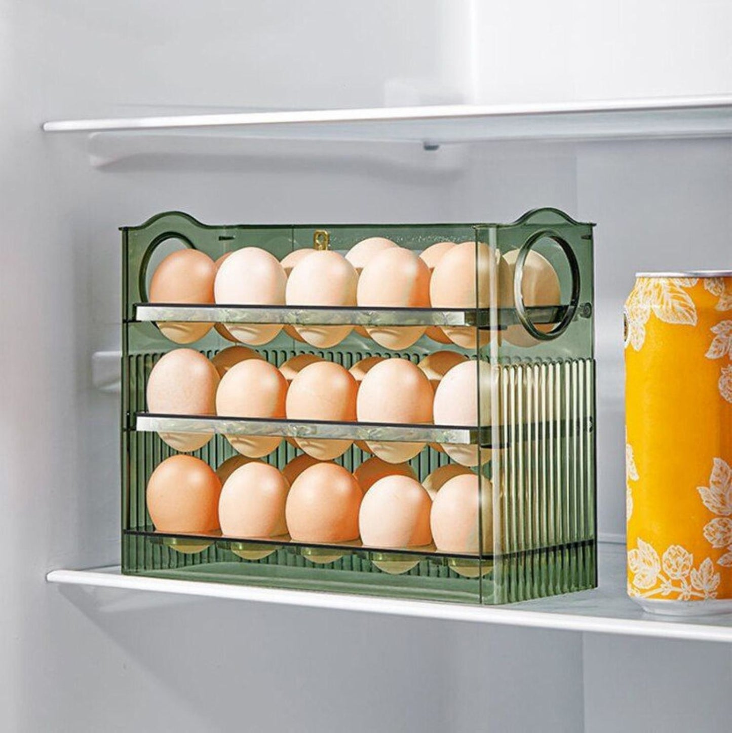 Bandeja para huevos de 3 capas de gran capacidad con inversión automática de 90 grados