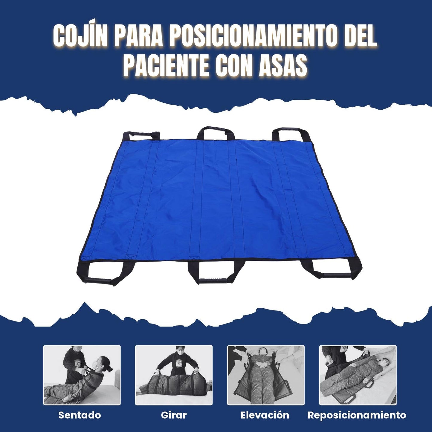 Tabla De Transferencia De Pacientes Con 6 Asas Reforzadas, Almohadilla Médica Multiusos Para Camas, Ancianos